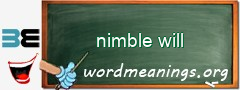 WordMeaning blackboard for nimble will